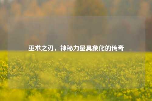 巫术之刃，神秘力量具象化的传奇