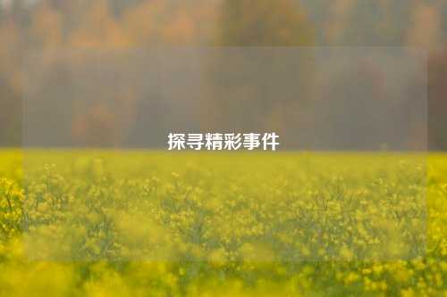 探寻精彩事件