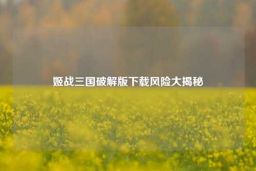 姬战三国破解版下载风险大揭秘