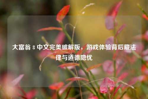 大富翁 8 中文完美破解版,游戏体验背后藏法律与道德隐忧