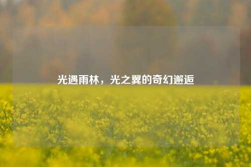 光遇雨林,光之翼的奇幻邂逅