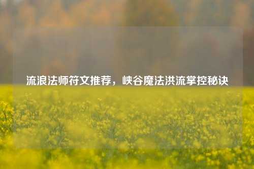 流浪法师符文推荐，峡谷魔法洪流掌控秘诀