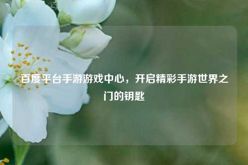 百度平台手游游戏中心，开启精彩手游世界之门的钥匙