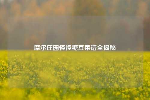 摩尔庄园怪怪糖豆菜谱全揭秘