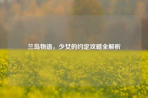 兰岛物语,少女的约定攻略全解析