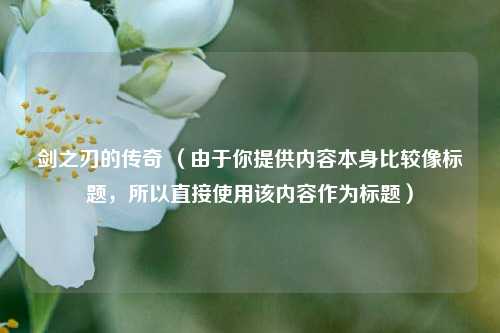 剑之刃的传奇 (由于你提供内容本身比较像标题,所以直接使用该内容作为标题)