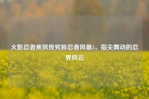 火影忍者疾风传究极忍者风暴3,指尖舞动的忍界风云